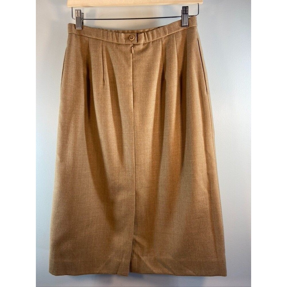 PENDELTON WOMENS WOOL BELOW KNEE TAN SKIRT SIZE 6